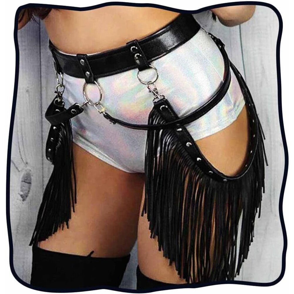 Cowgirl Fringe Belt Leather Adjustable Tassel Accessory for Women